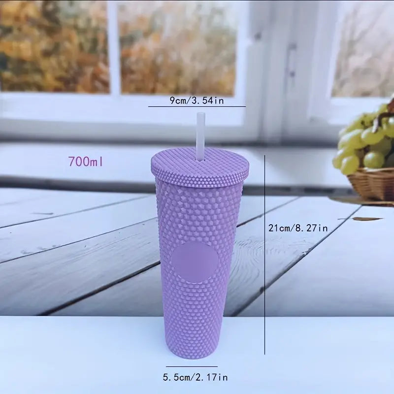 PLASTIC CUP WITH LID/STRAW