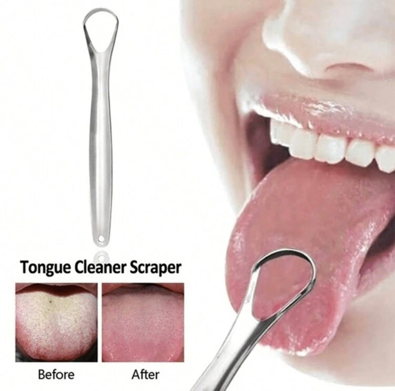 METAL TONGUE SCRAPER