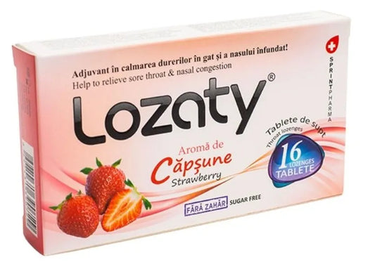 LOZATY STRAWBERRY LOZENGES 16S