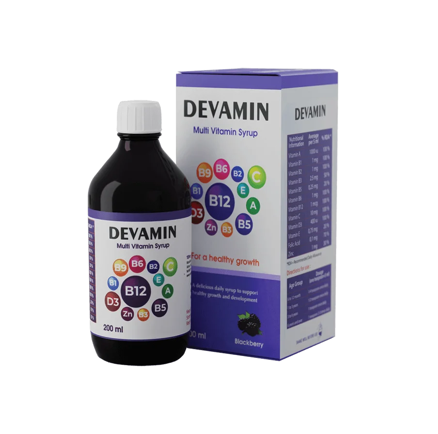 Devamin Plus DEVAMIN MULTIVITAMIN SYRUP – VAFY PHARMACY & MART